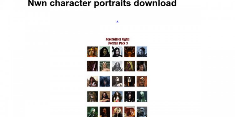 Neverwinter Nights character portraits